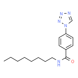 ChemSpider 2D Image | N-Octyl-4-(1H-tetrazol-1-yl)benzamide | C16H23N5O