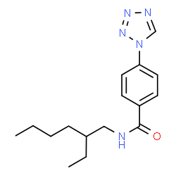 ChemSpider 2D Image | N-(2-Ethylhexyl)-4-(1H-tetrazol-1-yl)benzamide | C16H23N5O