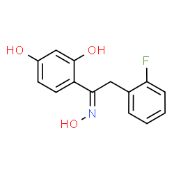 ChemSpider 2D Image | 4-[(1Z)-2-(2-Fluorophenyl)-N-hydroxyethanimidoyl]-1,3-benzenediol | C14H12FNO3