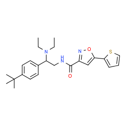 ChemSpider 2D Image | N-{2-(Diethylamino)-2-[4-(2-methyl-2-propanyl)phenyl]ethyl}-5-(2-thienyl)-1,2-oxazole-3-carboxamide | C24H31N3O2S