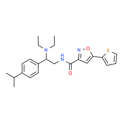 ChemSpider 2D Image | N-[2-(Diethylamino)-2-(4-isopropylphenyl)ethyl]-5-(2-thienyl)-1,2-oxazole-3-carboxamide | C23H29N3O2S
