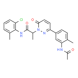 ChemSpider 2D Image | 2-[3-(3-Acetamido-4-methylphenyl)-6-oxo-1(6H)-pyridazinyl]-N-(2-chloro-6-methylphenyl)propanamide | C23H23ClN4O3