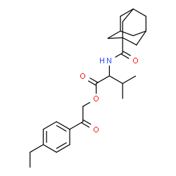 ChemSpider 2D Image | 2-(4-Ethylphenyl)-2-oxoethyl N-(adamantan-1-ylcarbonyl)valinate | C26H35NO4