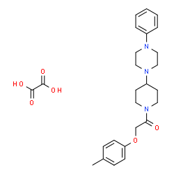 ChemSpider 2D Image | 2-(4-Methylphenoxy)-1-[4-(4-phenyl-1-piperazinyl)-1-piperidinyl]ethanone ethanedioate (1:1) | C26H33N3O6