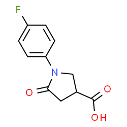 ChemSpider 2D Image | 1-(4-Fluorophenyl)-2-oxopyrrolidine-4-carboxylic acid | C11H10FNO3