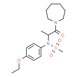 ChemSpider 2D Image | N-[1-(1-Azepanyl)-1-oxo-2-propanyl]-N-(4-ethoxyphenyl)methanesulfonamide | C18H28N2O4S