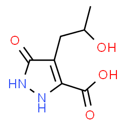 ChemSpider 2D Image | 4-(2-Hydroxypropyl)-5-oxo-2,5-dihydro-1H-pyrazole-3-carboxylic acid | C7H10N2O4
