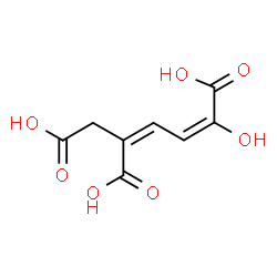 ChemSpider 2D Image | (2Z,4E)-5-Hydroxy-2,4-pentadiene-1,2,5-tricarboxylic acid | C8H8O7