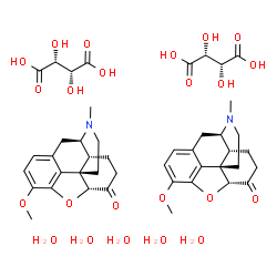 ChemSpider 2D Image | Hydrocodone bitartrate hemipentahydrate | C44H64N2O23