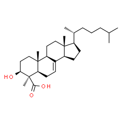 ChemSpider 2D Image | (3beta,4beta,5alpha)-3-Hydroxy-4-methylcholest-7-ene-4-carboxylic acid | C29H48O3