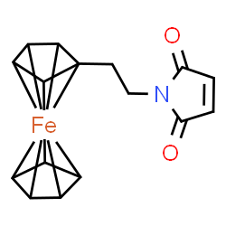 ChemSpider 2D Image | [(1,2,3,4,5-eta)-Cyclopentadienyl]{(1,2,3,4,5-eta)-1-[2-(2,5-dioxo-2,5-dihydro-1H-pyrrol-1-yl)ethyl]cyclopentadienyl}iron | C16H15FeNO2