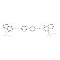 ChemSpider 2D Image | Disodium 3,3'-(4,4'-biphenyldiyldi-2,1-diazenediyl)bis(4-amino-1-naphthalenesulfonate) | C32H22N6Na2O6S2