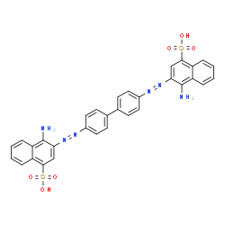 ChemSpider 2D Image | 3,3'-(4,4'-Biphenyldiyldi-2,1-diazenediyl)bis(4-amino-1-naphthalenesulfonic acid) | C32H24N6O6S2