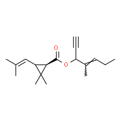 ChemSpider 2D Image | (4E)-4-Methyl-4-hepten-1-yn-3-yl (1R)-2,2-dimethyl-3-(2-methyl-1-propen-1-yl)cyclopropanecarboxylate | C18H26O2