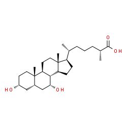 ChemSpider 2D Image | (25R)-3alpha,7alpha-dihydroxy-5beta-cholestan-26-oic acid | C27H46O4
