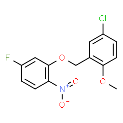 ChemSpider 2D Image | 4-Chloro-2-[(5-fluoro-2-nitrophenoxy)methyl]-1-methoxybenzene | C14H11ClFNO4