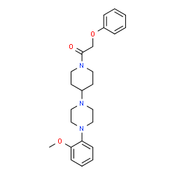 ChemSpider 2D Image | 1-{4-[4-(2-Methoxyphenyl)-1-piperazinyl]-1-piperidinyl}-2-phenoxyethanone | C24H31N3O3