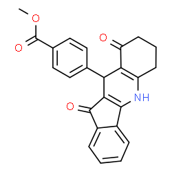 ChemSpider 2D Image | Methyl 4-(9,11-dioxo-6,7,8,9,10,11-hexahydro-5H-indeno[1,2-b]quinolin-10-yl)benzoate | C24H19NO4