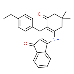 ChemSpider 2D Image | 10-(4-Isopropylphenyl)-7,7-dimethyl-6,7,8,10-tetrahydro-5H-indeno[1,2-b]quinoline-9,11-dione | C27H27NO2