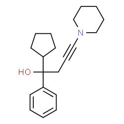 ChemSpider 2D Image | 1-Cyclopentyl-1-phenyl-4-(1-piperidinyl)-3-butyn-1-ol | C20H27NO