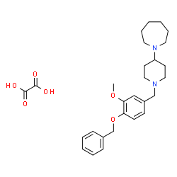 ChemSpider 2D Image | 1-{1-[4-(Benzyloxy)-3-methoxybenzyl]-4-piperidinyl}azepane ethanedioate (1:1) | C28H38N2O6