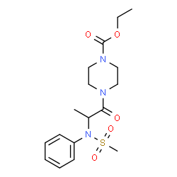 ChemSpider 2D Image | Ethyl 4-[N-(methylsulfonyl)-N-phenylalanyl]-1-piperazinecarboxylate | C17H25N3O5S