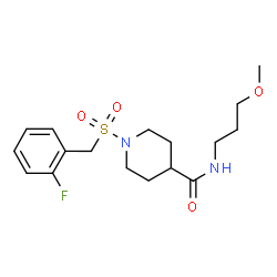 ChemSpider 2D Image | 1-[(2-Fluorobenzyl)sulfonyl]-N-(3-methoxypropyl)-4-piperidinecarboxamide | C17H25FN2O4S