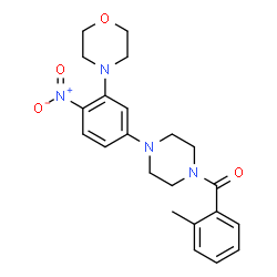 ChemSpider 2D Image | (2-Methylphenyl){4-[3-(4-morpholinyl)-4-nitrophenyl]-1-piperazinyl}methanone | C22H26N4O4