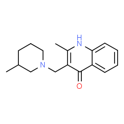 ChemSpider 2D Image | 2-methyl-3-[(3-methylpiperidin-1-yl)methyl]quinolin-4-ol | C17H22N2O