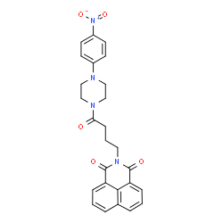 ChemSpider 2D Image | 2-{4-[4-(4-Nitrophenyl)-1-piperazinyl]-4-oxobutyl}-1H-benzo[de]isoquinoline-1,3(2H)-dione | C26H24N4O5