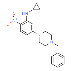 ChemSpider 2D Image | 5-(4-Benzyl-1-piperazinyl)-N-cyclopropyl-2-nitroaniline | C20H24N4O2
