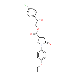 ChemSpider 2D Image | 2-(4-Chlorophenyl)-2-oxoethyl 1-(4-ethoxyphenyl)-5-oxo-3-pyrrolidinecarboxylate | C21H20ClNO5