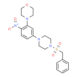 ChemSpider 2D Image | 4-{5-[4-(Benzylsulfonyl)-1-piperazinyl]-2-nitrophenyl}morpholine | C21H26N4O5S