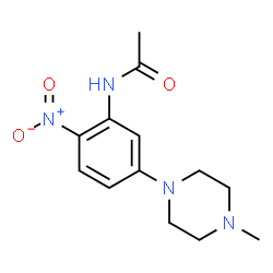 ChemSpider 2D Image | N-[5-(4-Methyl-1-piperazinyl)-2-nitrophenyl]acetamide | C13H18N4O3