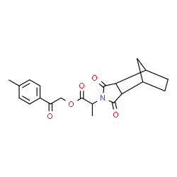 ChemSpider 2D Image | 2-(4-Methylphenyl)-2-oxoethyl 2-(3,5-dioxo-4-azatricyclo[5.2.1.0~2,6~]dec-4-yl)propanoate | C21H23NO5