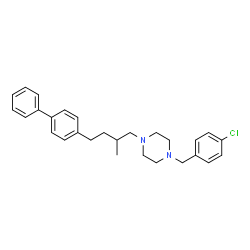 ChemSpider 2D Image | 1-[4-(4-Biphenylyl)-2-methylbutyl]-4-(4-chlorobenzyl)piperazine | C28H33ClN2