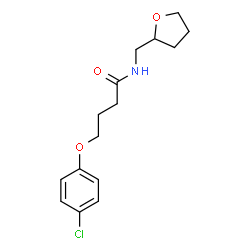 ChemSpider 2D Image | 4-(4-Chlorophenoxy)-N-(tetrahydro-2-furanylmethyl)butanamide | C15H20ClNO3