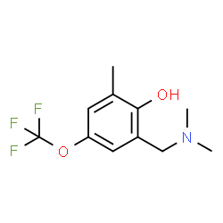 ChemSpider 2D Image | 2-[(Dimethylamino)methyl]-6-methyl-4-(trifluoromethoxy)phenol | C11H14F3NO2