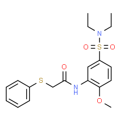 ChemSpider 2D Image | N-[5-(Diethylsulfamoyl)-2-methoxyphenyl]-2-(phenylsulfanyl)acetamide | C19H24N2O4S2