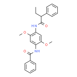 ChemSpider 2D Image | N-[2,5-dimethoxy-4-(2-phenylbutanamido)phenyl]benzamide | C25H26N2O4