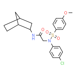 ChemSpider 2D Image | N-{bicyclo[2.2.1]heptan-2-yl}-2-[N-(4-chlorophenyl)-4-methoxybenzenesulfonamido]acetamide | C22H25ClN2O4S