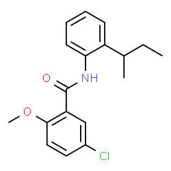 ChemSpider 2D Image | N-(2-sec-Butylphenyl)-5-chloro-2-methoxybenzamide | C18H20ClNO2