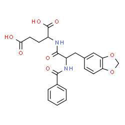 ChemSpider 2D Image | 3-(1,3-Benzodioxol-5-yl)-N-benzoylalanylglutamic acid | C22H22N2O8