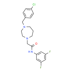ChemSpider 2D Image | 2-[4-(4-Chlorobenzyl)-1,4-diazepan-1-yl]-N-(3,5-difluorophenyl)acetamide | C20H22ClF2N3O