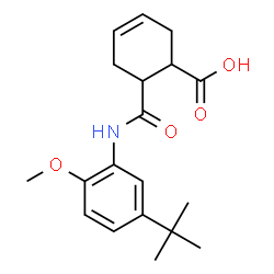 ChemSpider 2D Image | 6-[(5-tert-butyl-2-methoxyphenyl)carbamoyl]cyclohex-3-ene-1-carboxylic acid | C19H25NO4