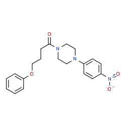 ChemSpider 2D Image | 1-[4-(4-Nitrophenyl)-1-piperazinyl]-4-phenoxy-1-butanone | C20H23N3O4
