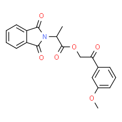 ChemSpider 2D Image | 2-(3-Methoxyphenyl)-2-oxoethyl 2-(1,3-dioxo-1,3-dihydro-2H-isoindol-2-yl)propanoate | C20H17NO6