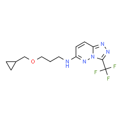 ChemSpider 2D Image | N-[3-(Cyclopropylmethoxy)propyl]-3-(trifluoromethyl)[1,2,4]triazolo[4,3-b]pyridazin-6-amine | C13H16F3N5O