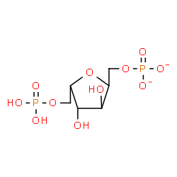 ChemSpider 2D Image | {3,4-Dihydroxy-5-[(phosphonooxy)methyl]tetrahydro-2-furanyl}methyl phosphate | C6H12O11P2