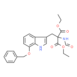 ChemSpider 2D Image | Diethyl {[7-(benzyloxy)-1H-indol-3-yl]methyl}(formamido)malonate | C24H26N2O6